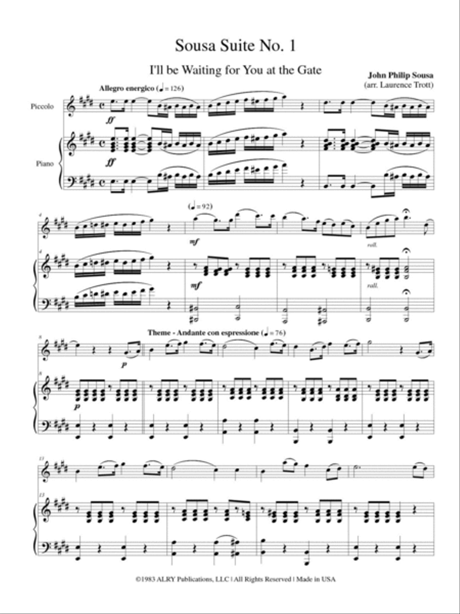 Sousa Suite No. 1 for Piccolo and Piano Piccolo scores gallery preview page 2
