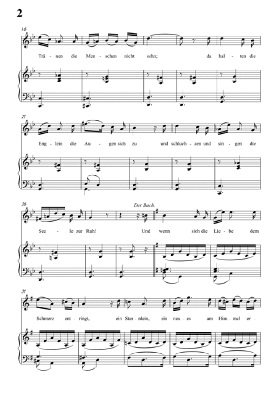 Schubert-Der Müller und der Bach in g minor,for Vocal and Piano Voice scores gallery preview page 3