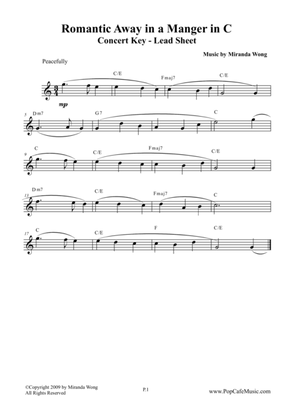 Book cover for Romantic Away in a Manger - Lead Sheet in C Key