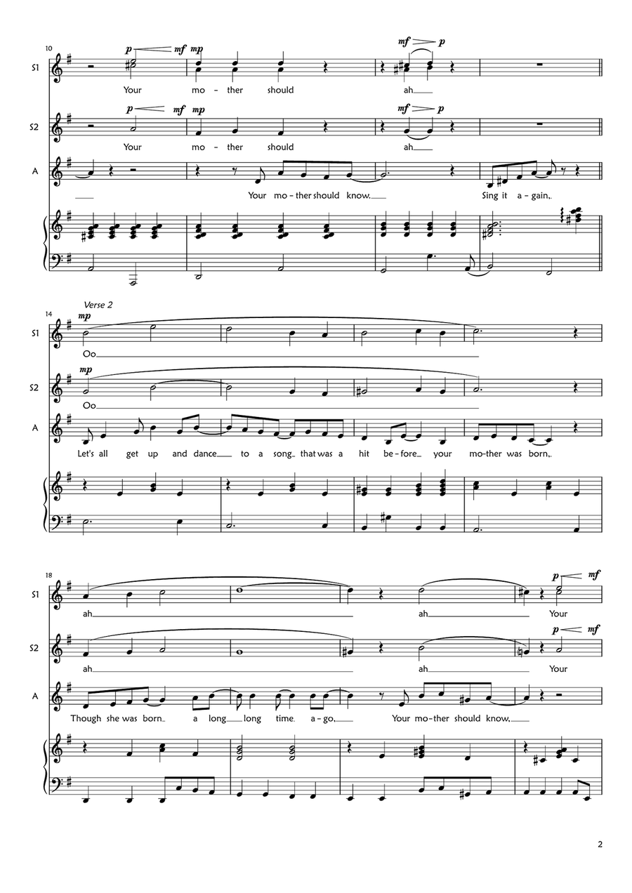 Your Mother Should Know SSA scores gallery preview page 2