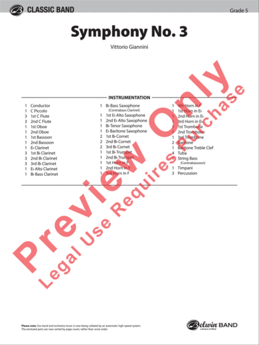 Symphony No. 3 for Band Concert Band scores gallery preview page 2