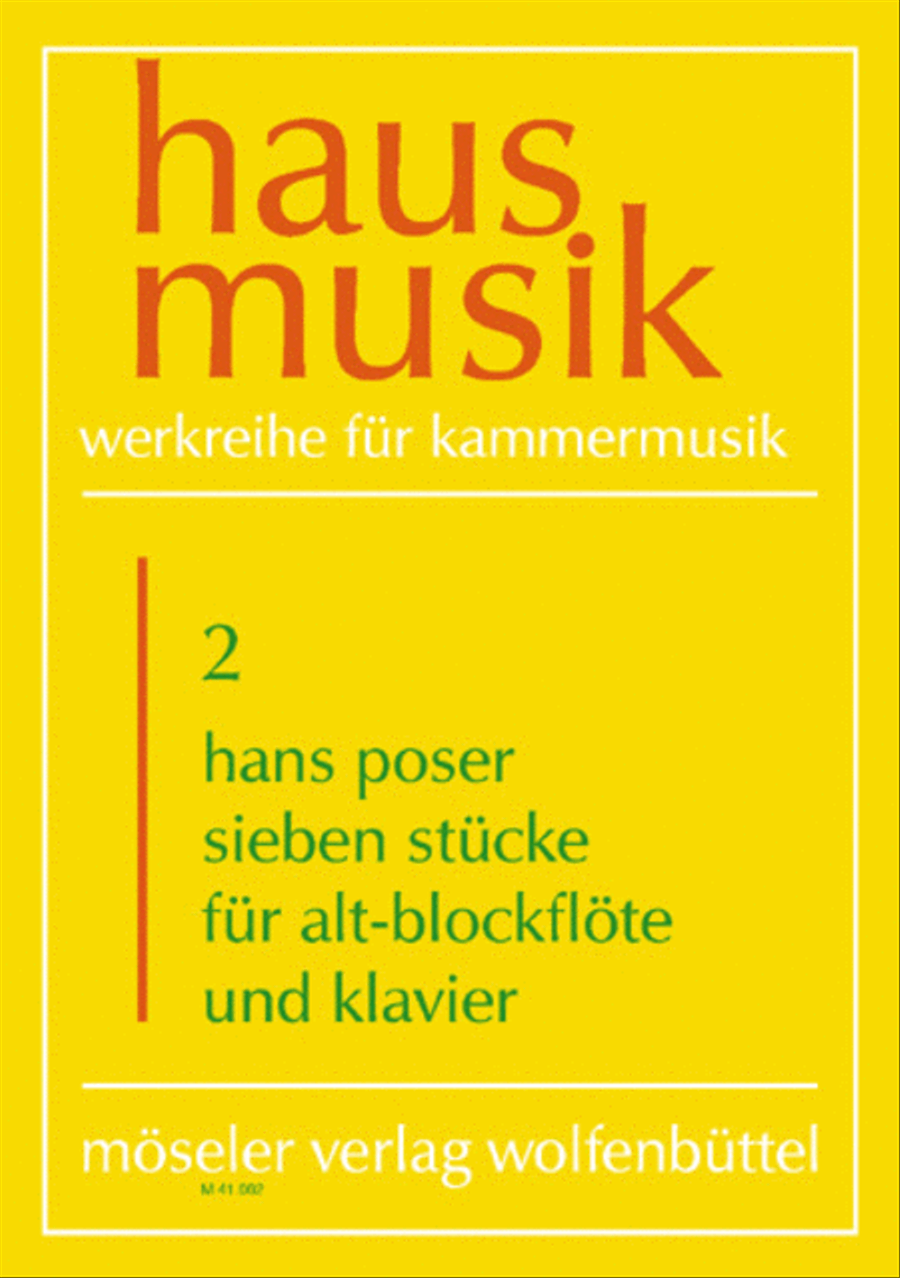 Sieben Stucke Sieben Stucke Alto Recorder scores gallery preview page 1