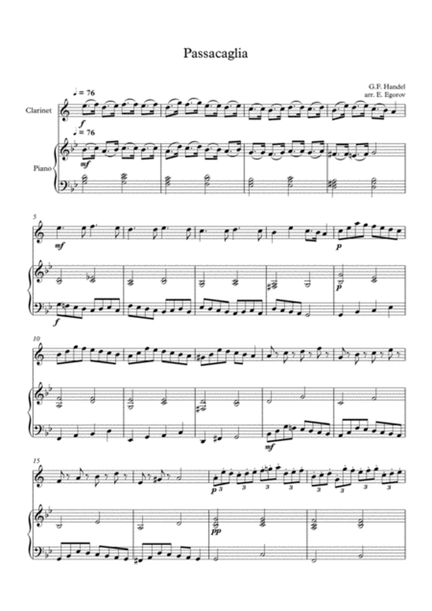 Passacaglia, Handel-Halvorsen, For Clarinet & Piano image number null