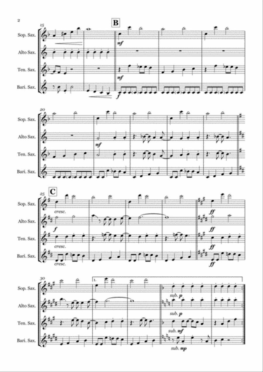 Good Vibrations Saxophone Quartet scores gallery preview page 2