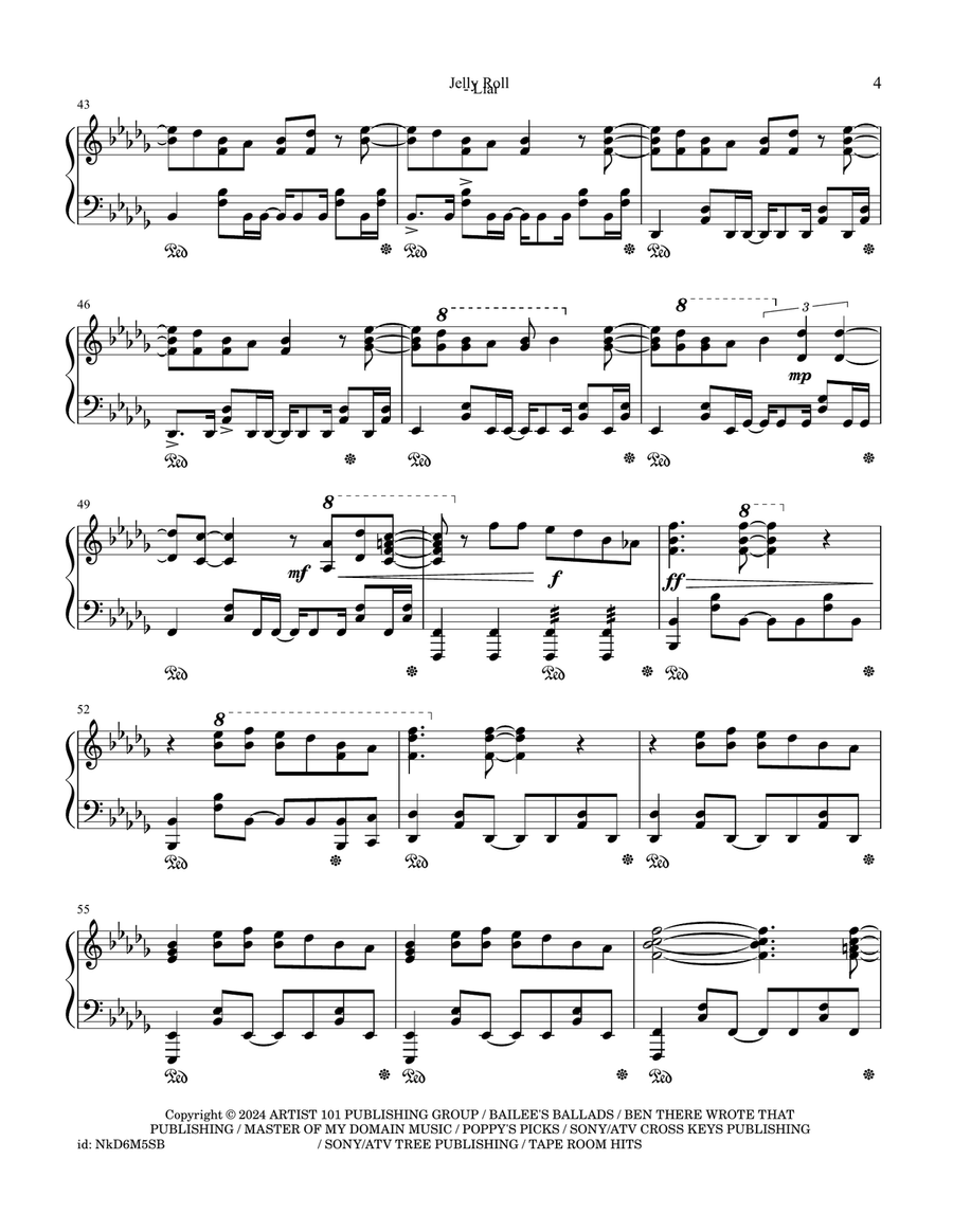 Liar Liar Piano Solo scores gallery preview page 4
