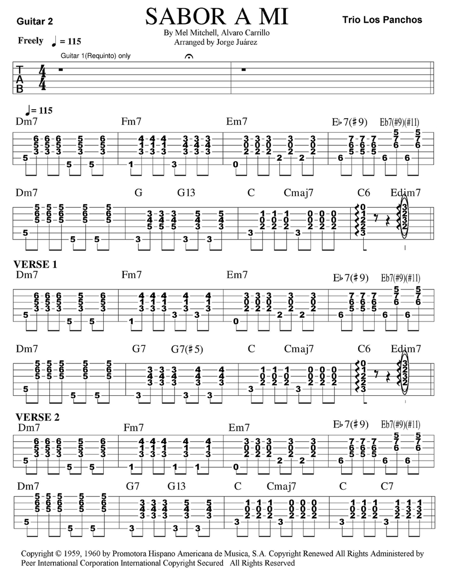 Sabor A Mi (be True To Me) Vocal Duet scores gallery preview page 4