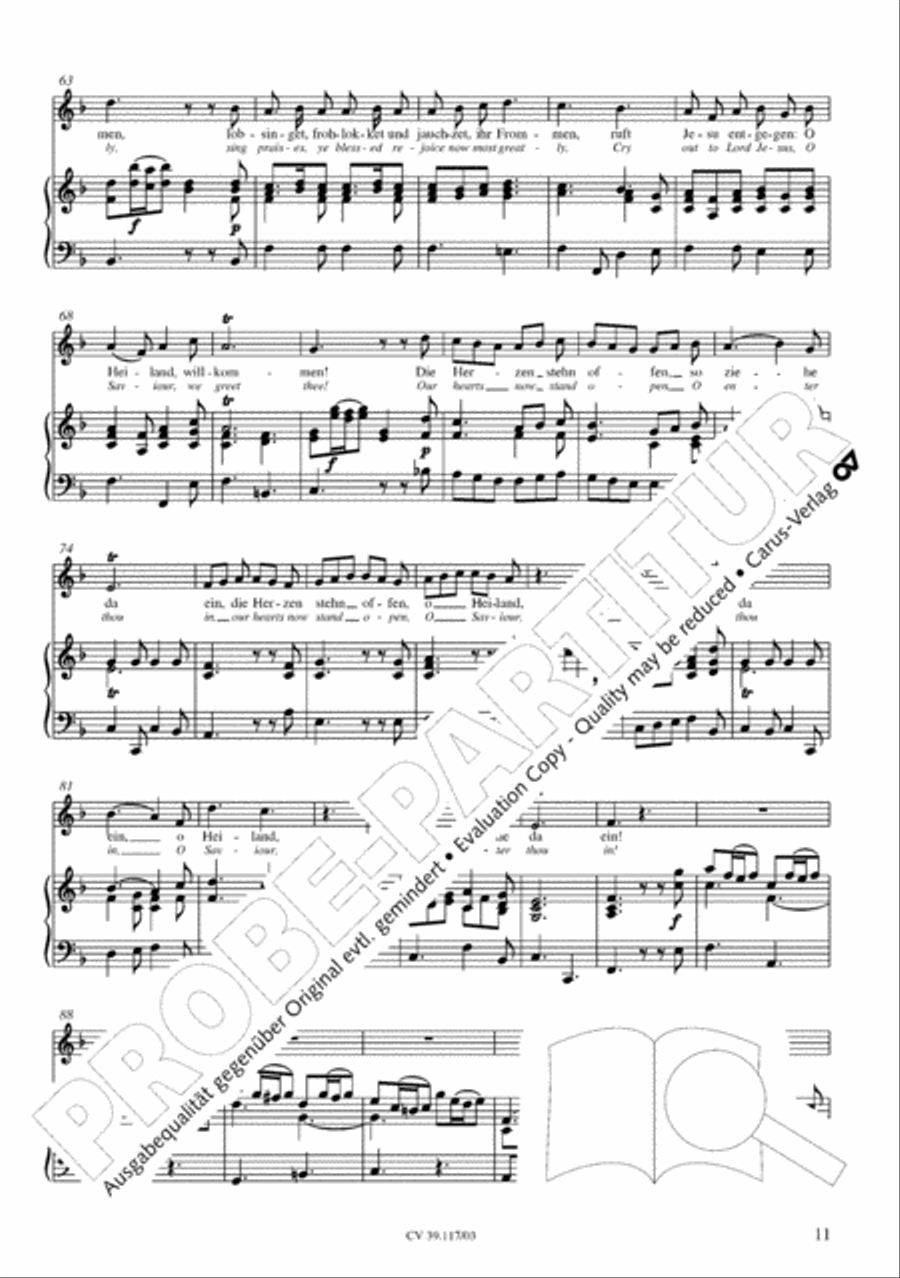 O hosanna, thou Son of David (Hosianna dem Sohne Davids) SA scores gallery preview page 12