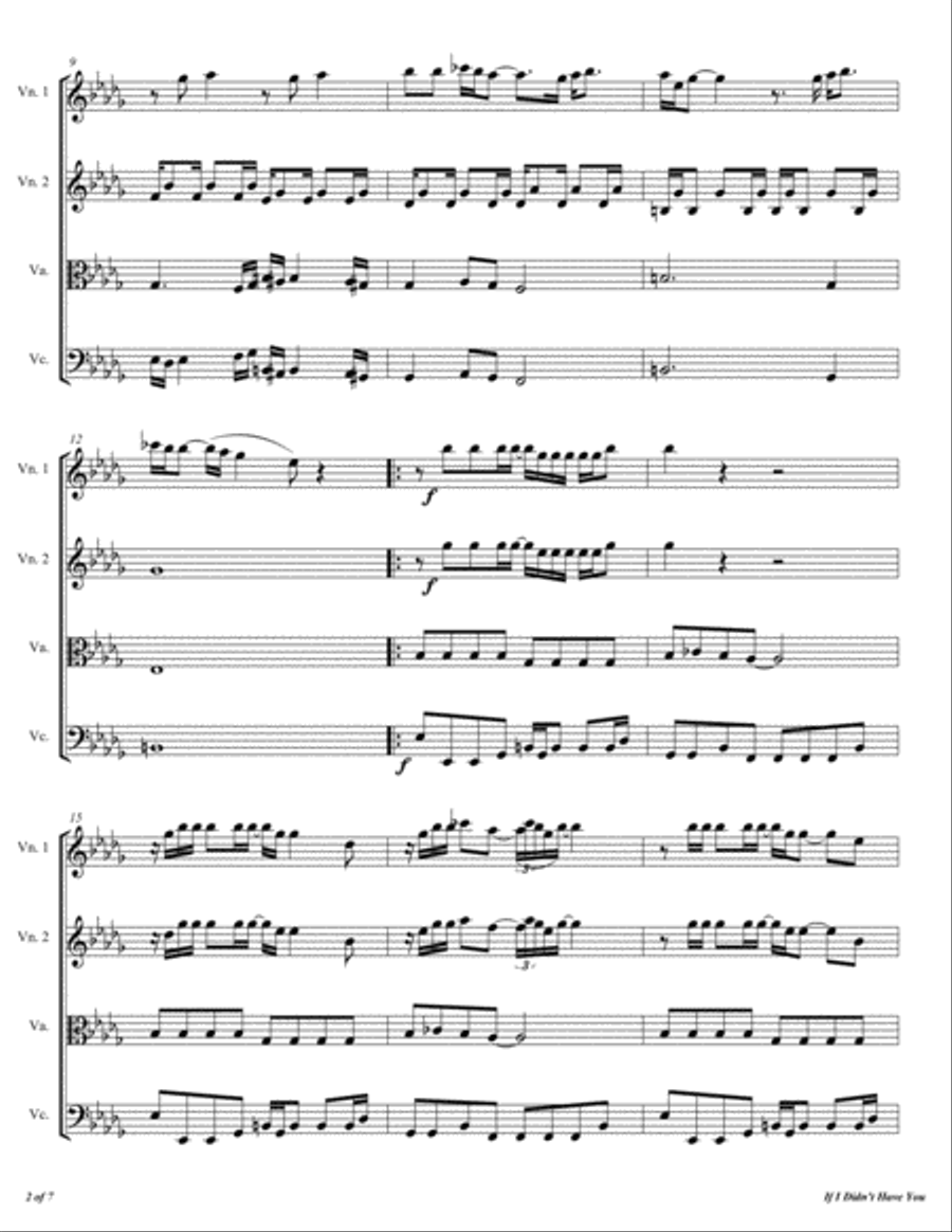If I Didn't Have You If I Didn't Have You String Quartet scores gallery preview page 3