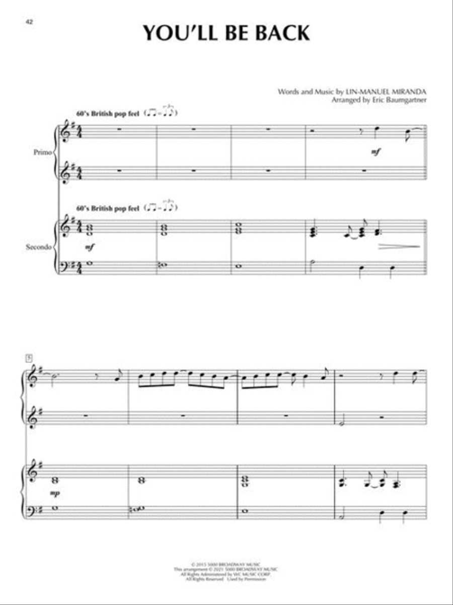 Hamilton for Piano Duet Hamilton for Piano Duet Piano Duet scores gallery preview page 7