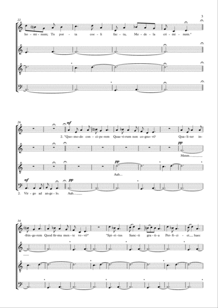 Angelus ad Virginem (Gabriel to Mary Came) 4-Part scores gallery preview page 3