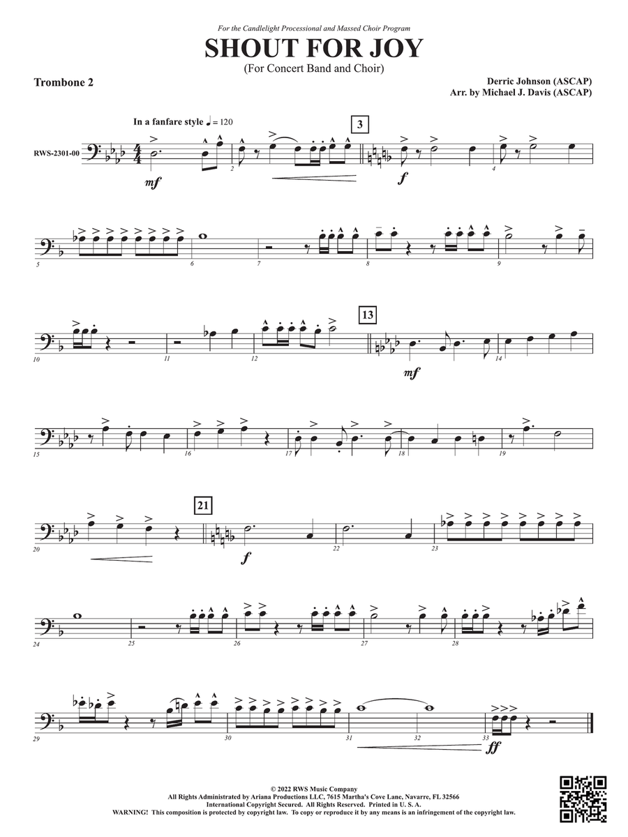 Shout for Joy - For Concert Band and Choir: 2nd Trombone