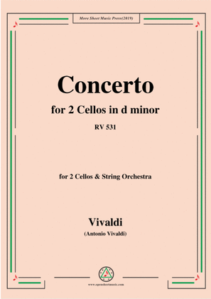 Book cover for Vivaldi-Concerto for 2 Cellos in d minor,RV 531,for 2 Cellos&String Orchestra