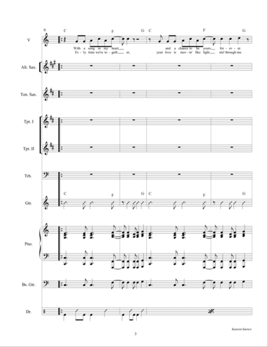 Heaven Knows Large Ensemble scores gallery preview page 5