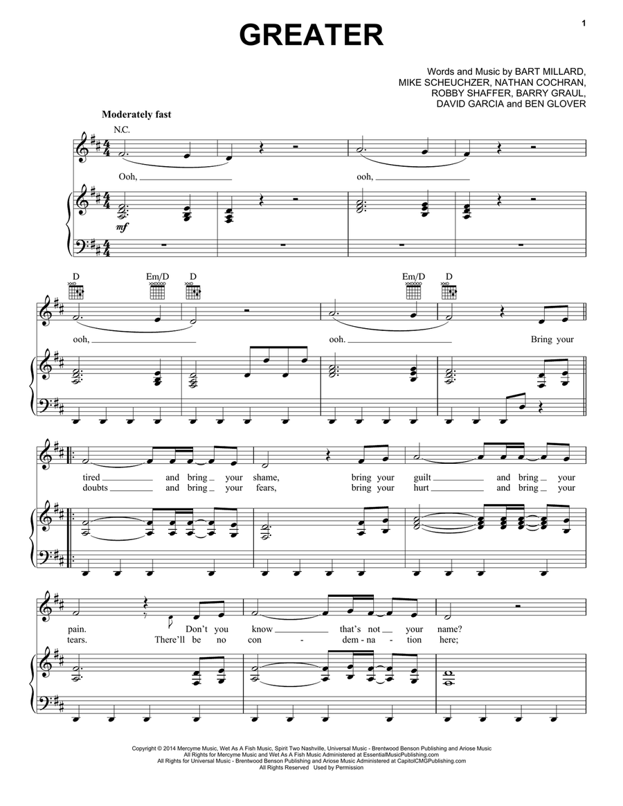 Greater Acoustic Guitar scores gallery preview page 1