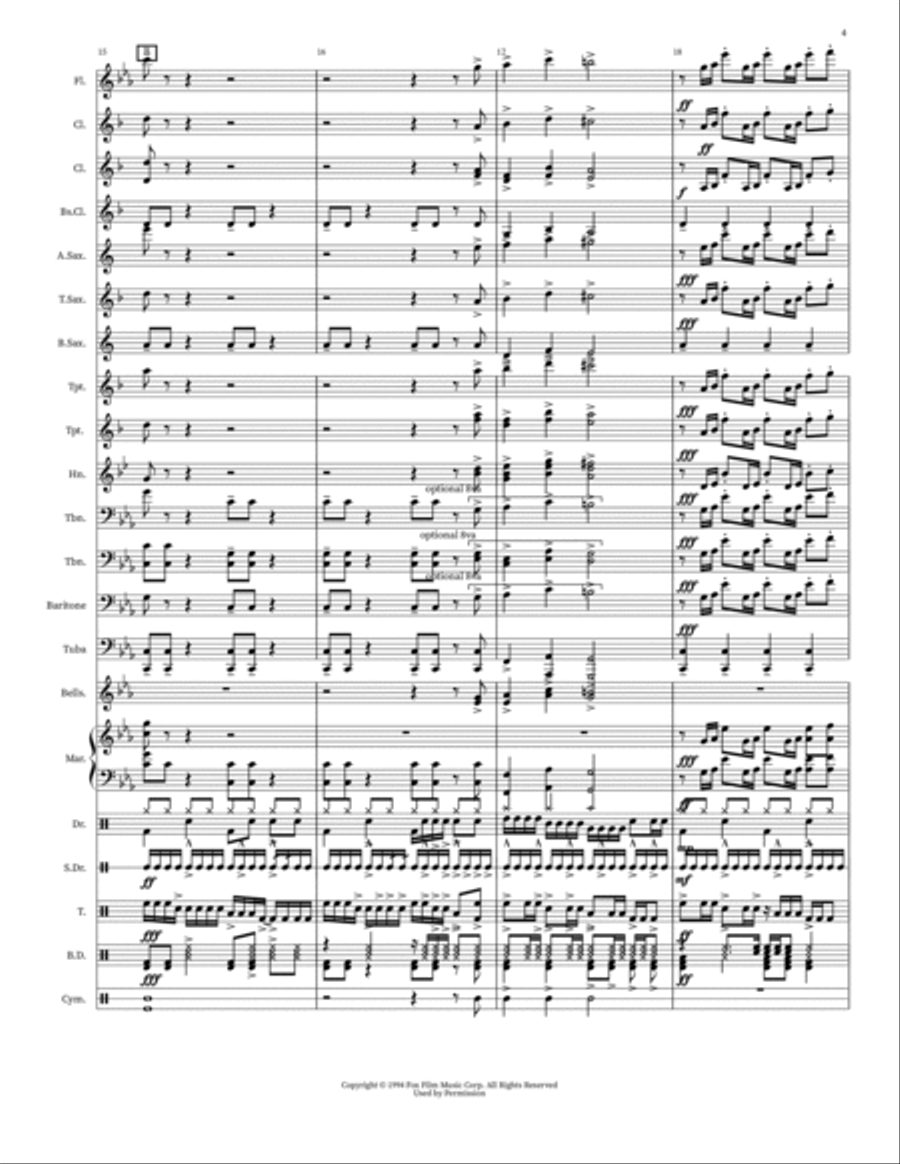 Nfl On Fox Theme Bass Clarinet scores gallery preview page 4