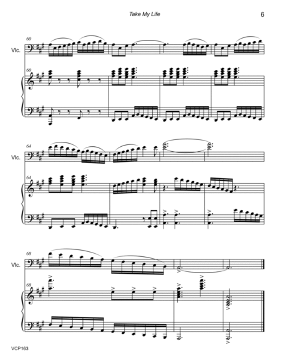 TAKE MY LIFE (and Let It Be Consecrated) - CELLO SOLO with Piano Accompaniment Piano scores gallery preview page 6