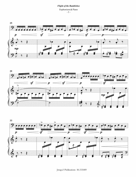 Korsakov: Flight of the Bumblebee for Euphonium & Piano image number null