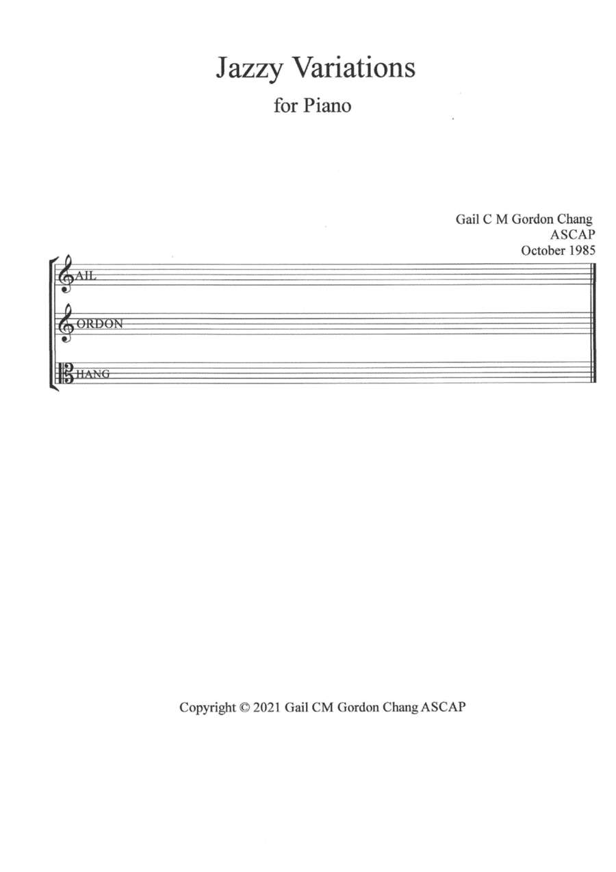 Jazzy Variations for Piano Piano Method scores gallery preview page 1