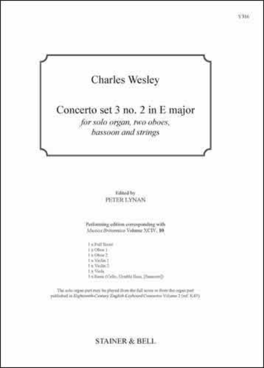 Concerto set 3 no. 2 in E. Sc & Parts