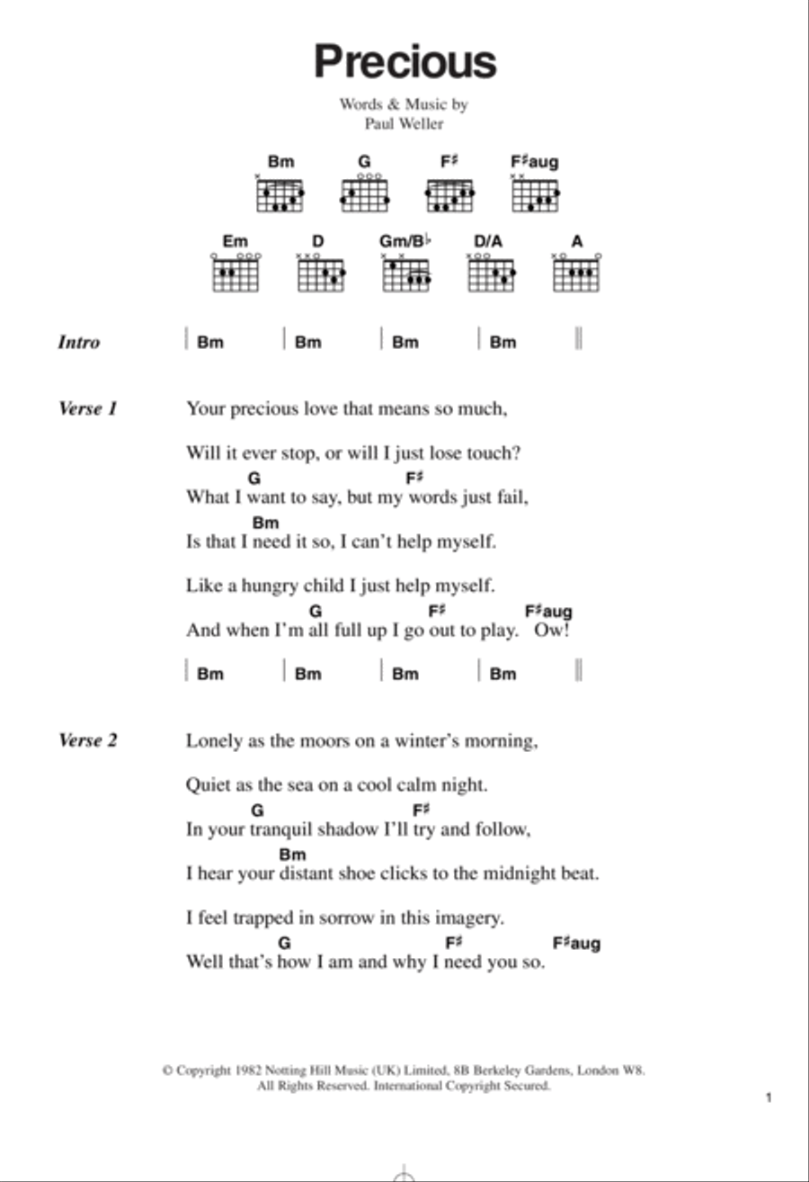 Precious Electric Guitar scores gallery preview page 1