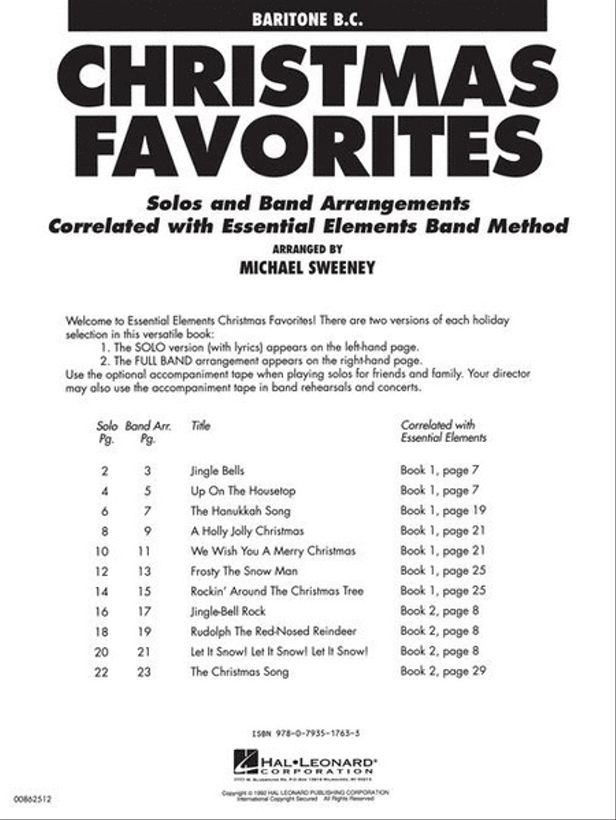 Essential Elements Christmas Favorites Concert Band Methods scores gallery preview page 3