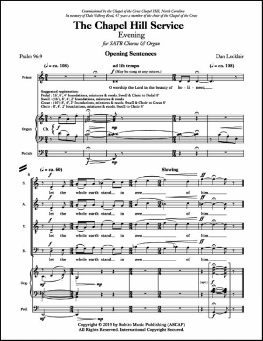 The Chapel Hill Service, (cong. part) Unison Choir scores gallery preview page 3