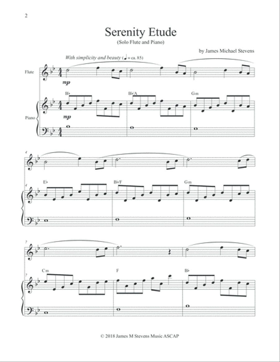 Serenity Etude - Flute & Piano Flute Solo scores gallery preview page 2