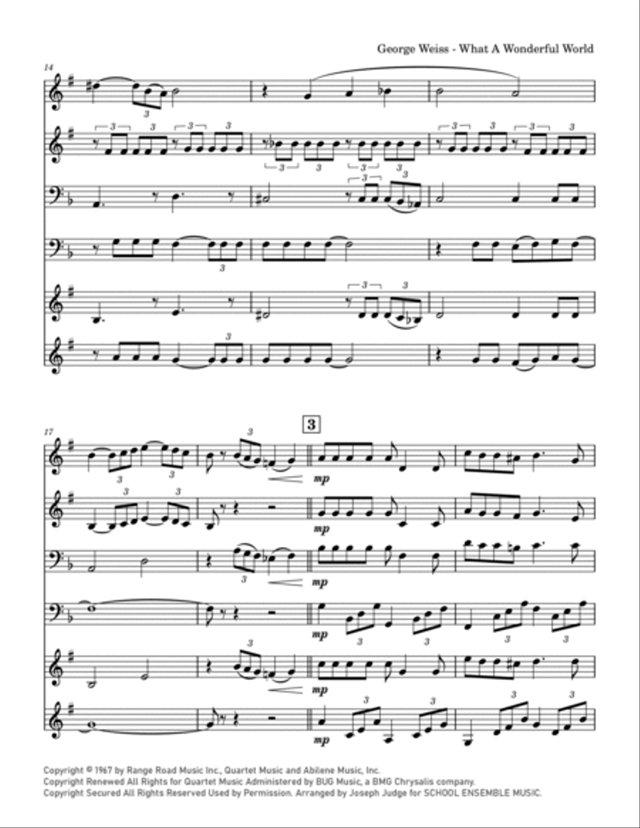 What A Wonderful World Chamber Music scores gallery preview page 3