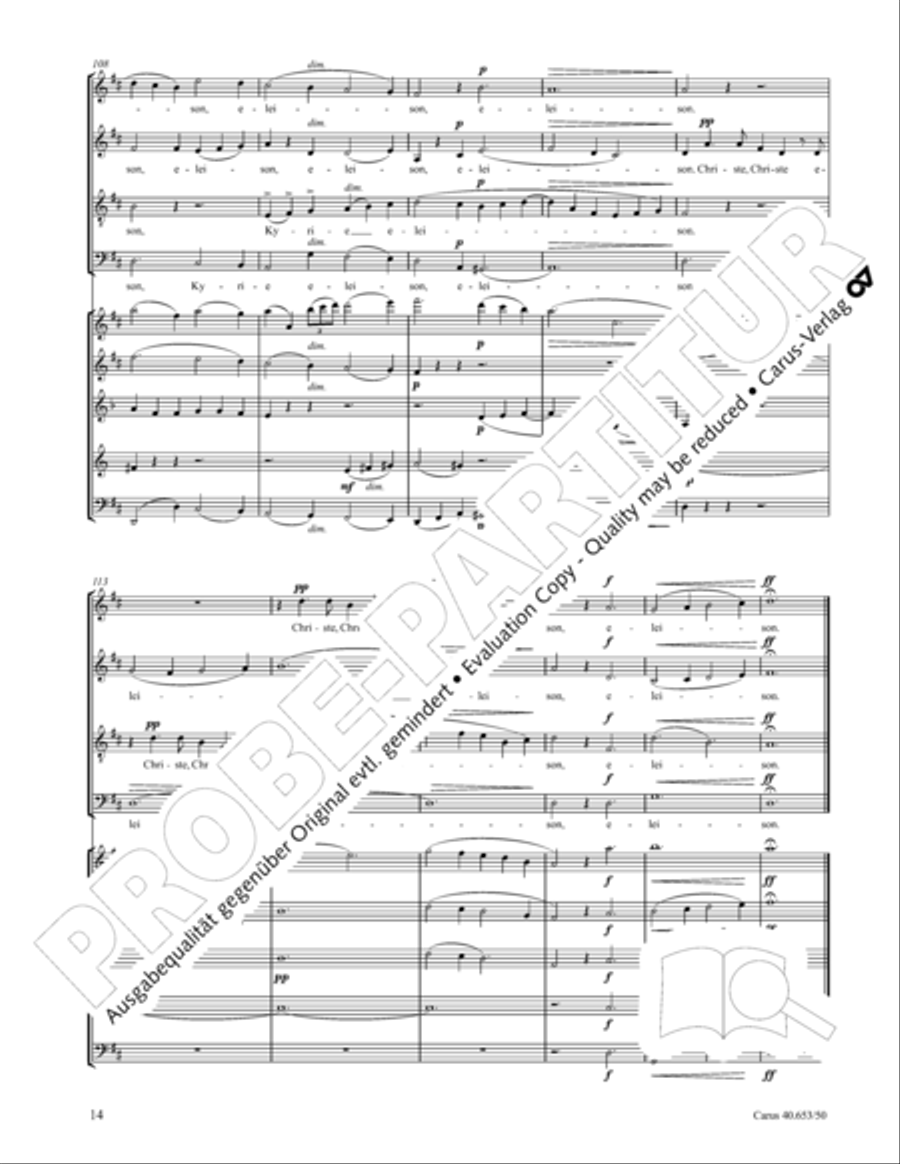 Mass in D Major (Missa in D) 4-Part scores gallery preview page 15