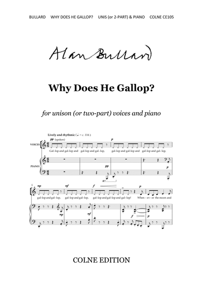 Why Does He Gallop? for unison voices (with optional second part) and piano image number null