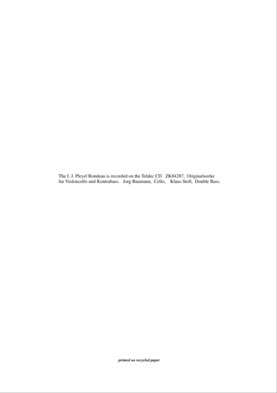 Ignatz Joseph Pleyel (1757-1831), Rondeau for double bass and violin. Transcribed and edited by Kl String Duet scores gallery preview page 2