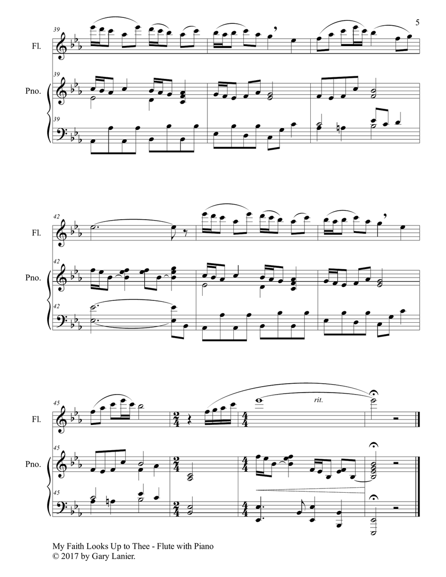 3 Hymns of Faith, Blessing & Praise (For Flute & Piano with Score/Parts) Flute Solo scores gallery preview page 6