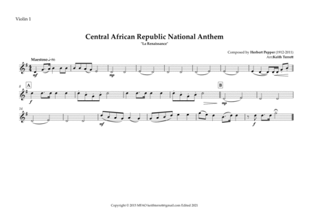 Central African National Anthem for String Orchestra image number null