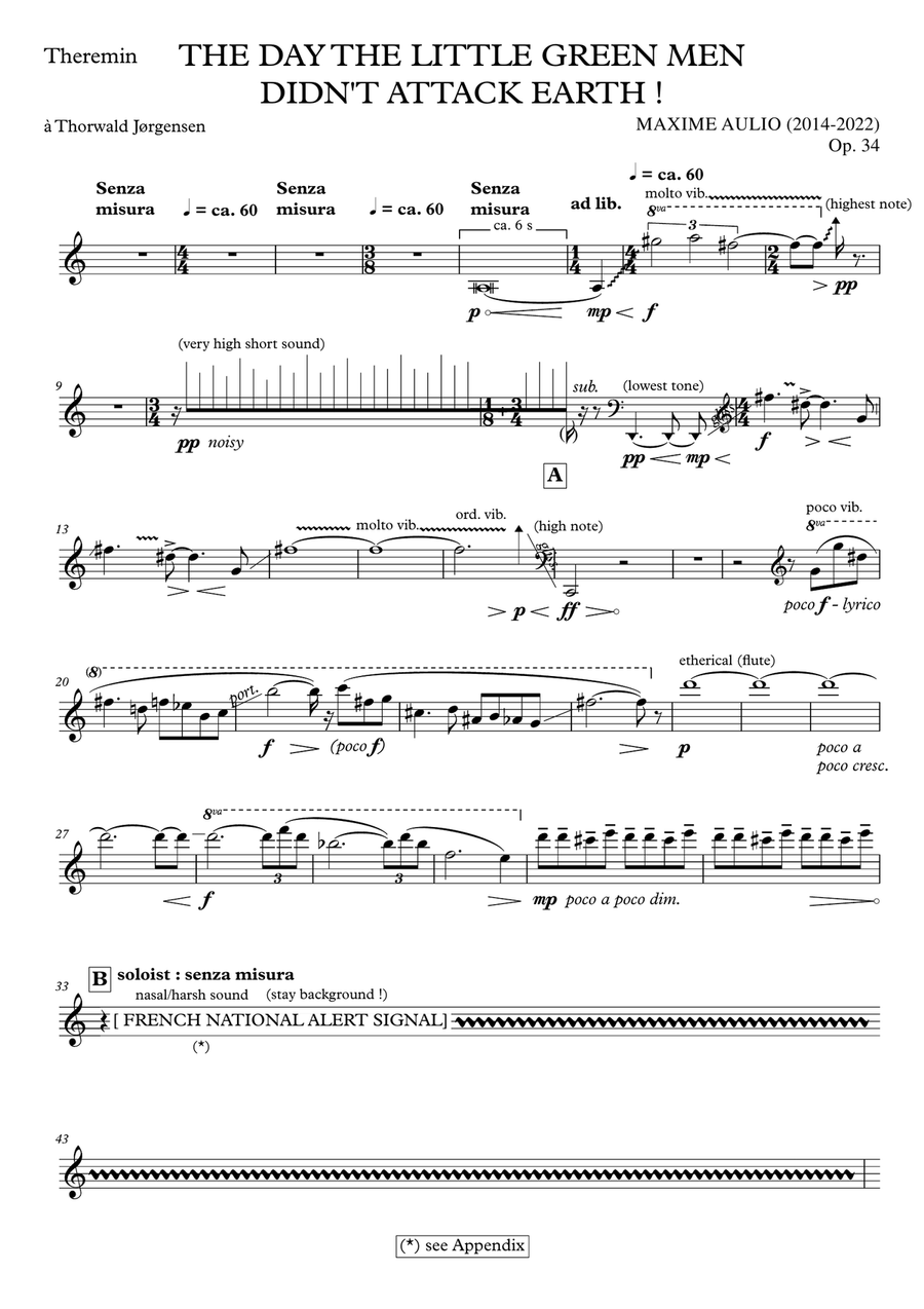 The Day The Little Green Men Didn’t Attack Earth! - Solo Theremin Part Part scores gallery preview page 2