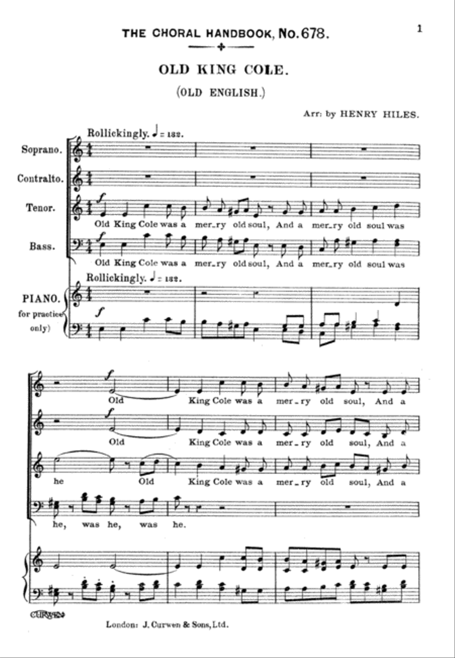 Old King Cole Old King Cole 4-Part scores gallery preview page 1