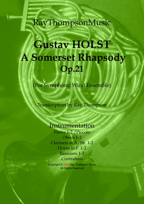 Book cover for Holst: A Somerset Rhapsody Op.21 - symphonic wind dectet