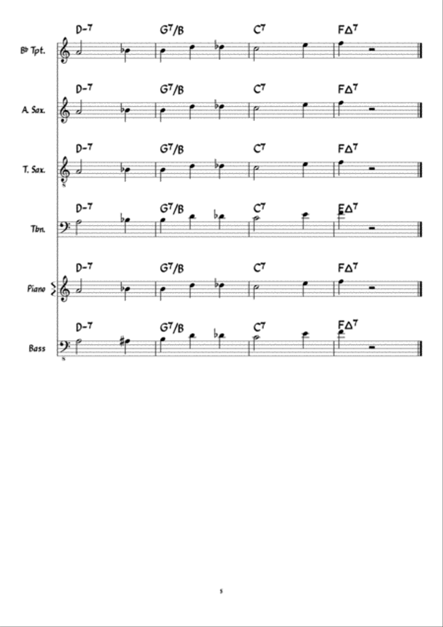 Watching the Time Go By Jazz Ensemble scores gallery preview page 5