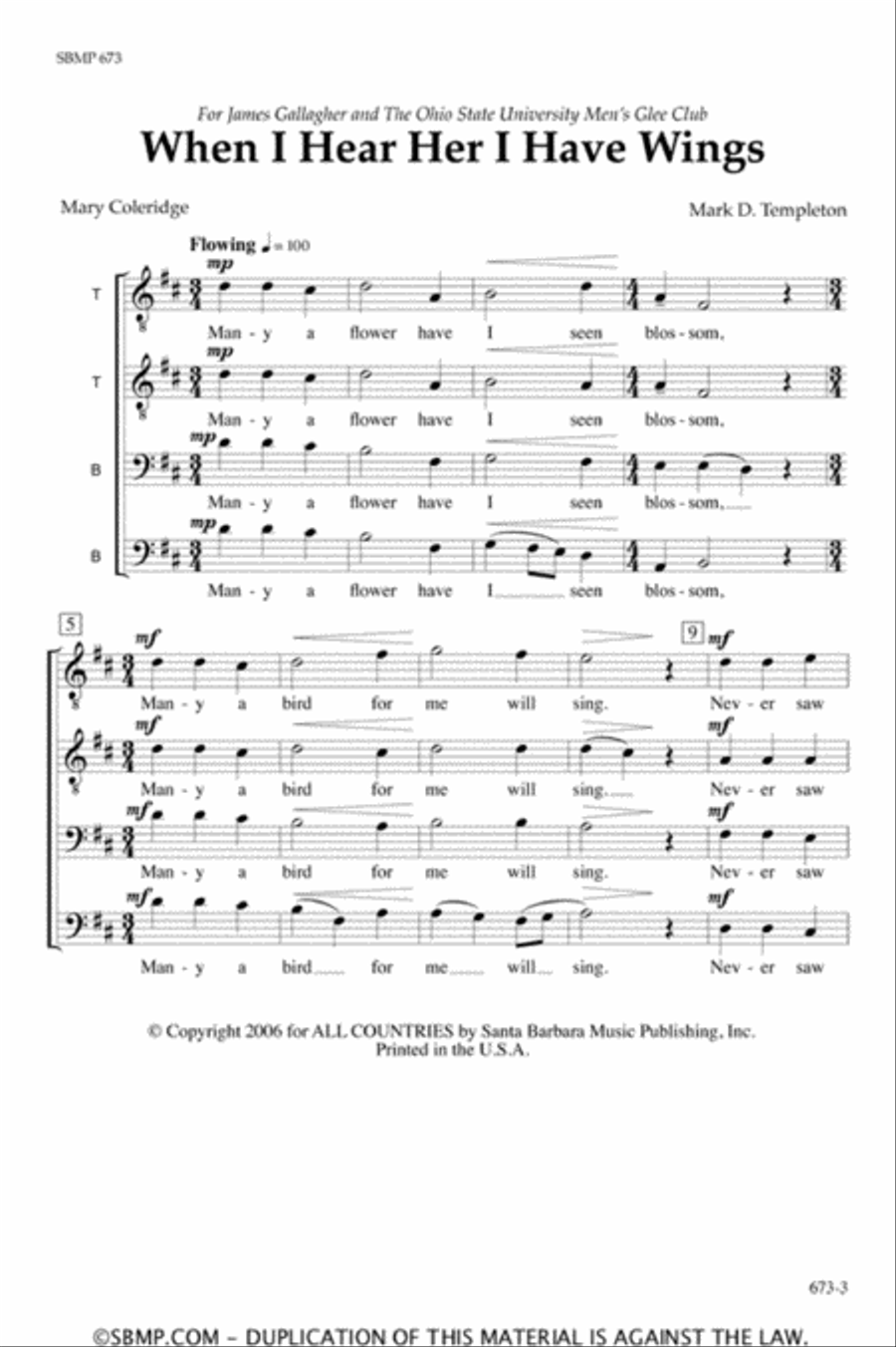 When I Hear Her I Have Wings - TTBB Octavo TTBB scores gallery preview page 2