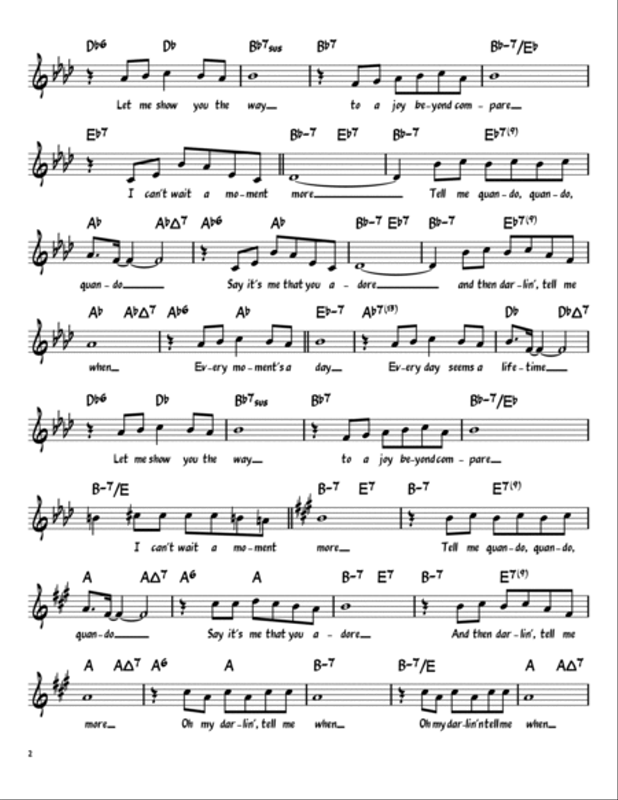 A Man Without Love (quando M'innamoro) Piano, Vocal, Guitar scores gallery preview page 2