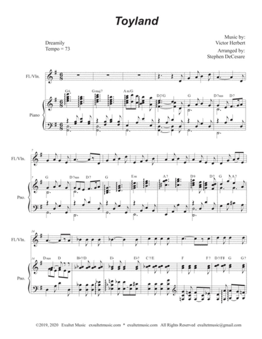 Toyland (Flute or Violin solo and Piano) image number null