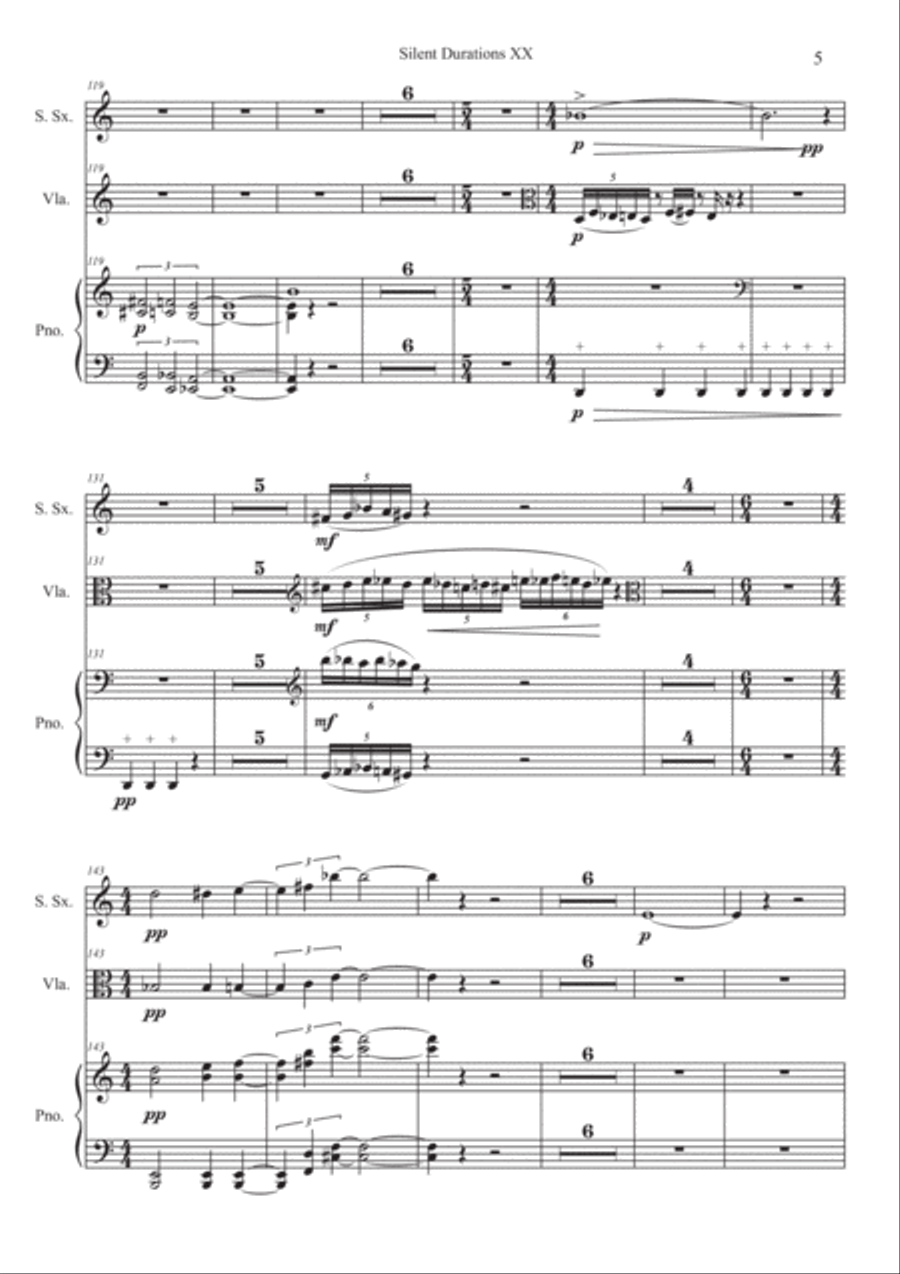 Silent Durations XX (a Zen experience) Small Ensemble scores gallery preview page 5