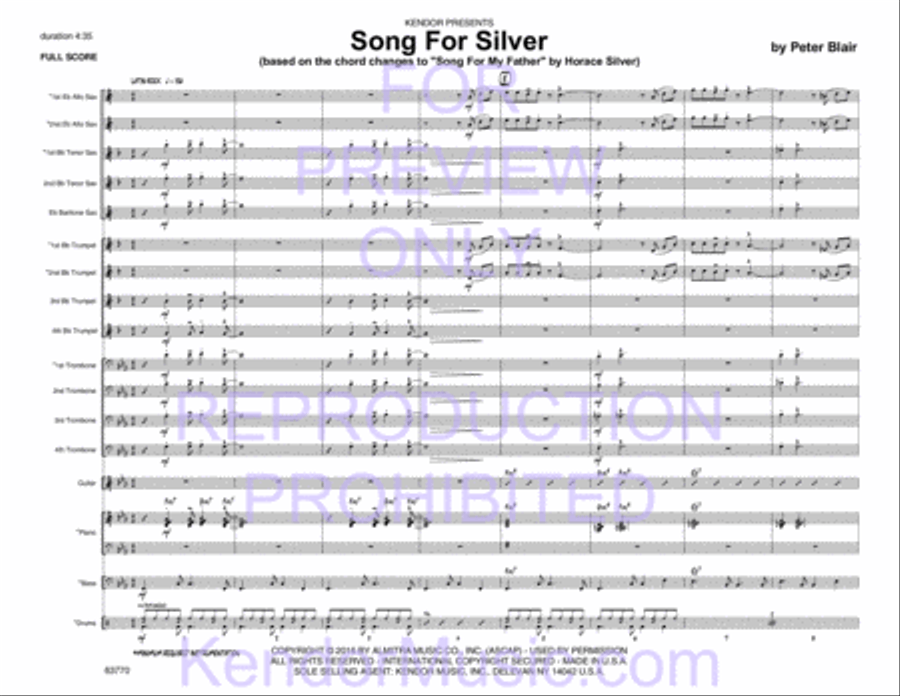 Song for Silver Jazz Ensemble scores gallery preview page 3