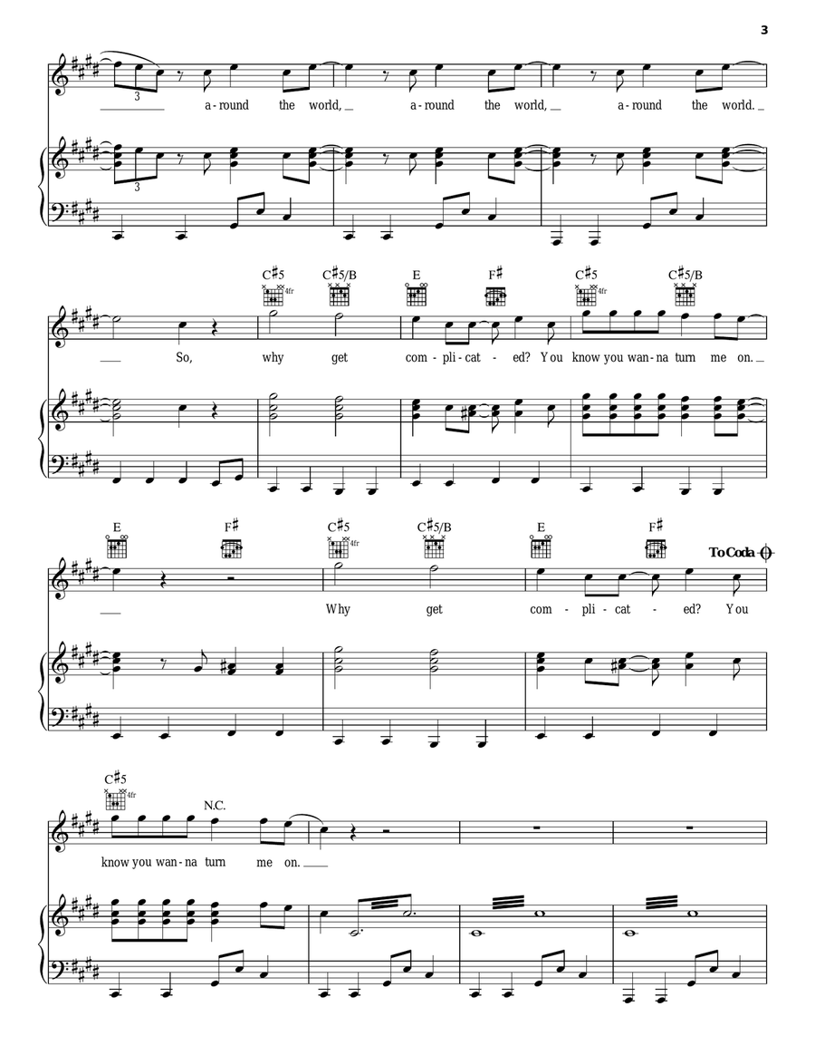 Turn Me On Piano, Vocal, Guitar scores gallery preview page 3