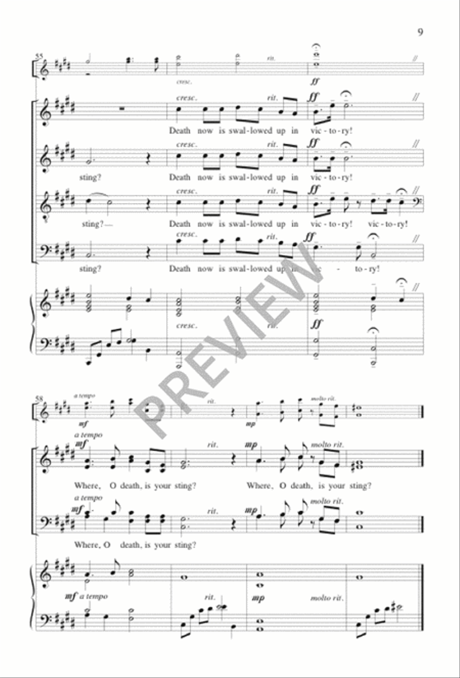 Where, O Death, Is Your Victory? 4-Part scores gallery preview page 9