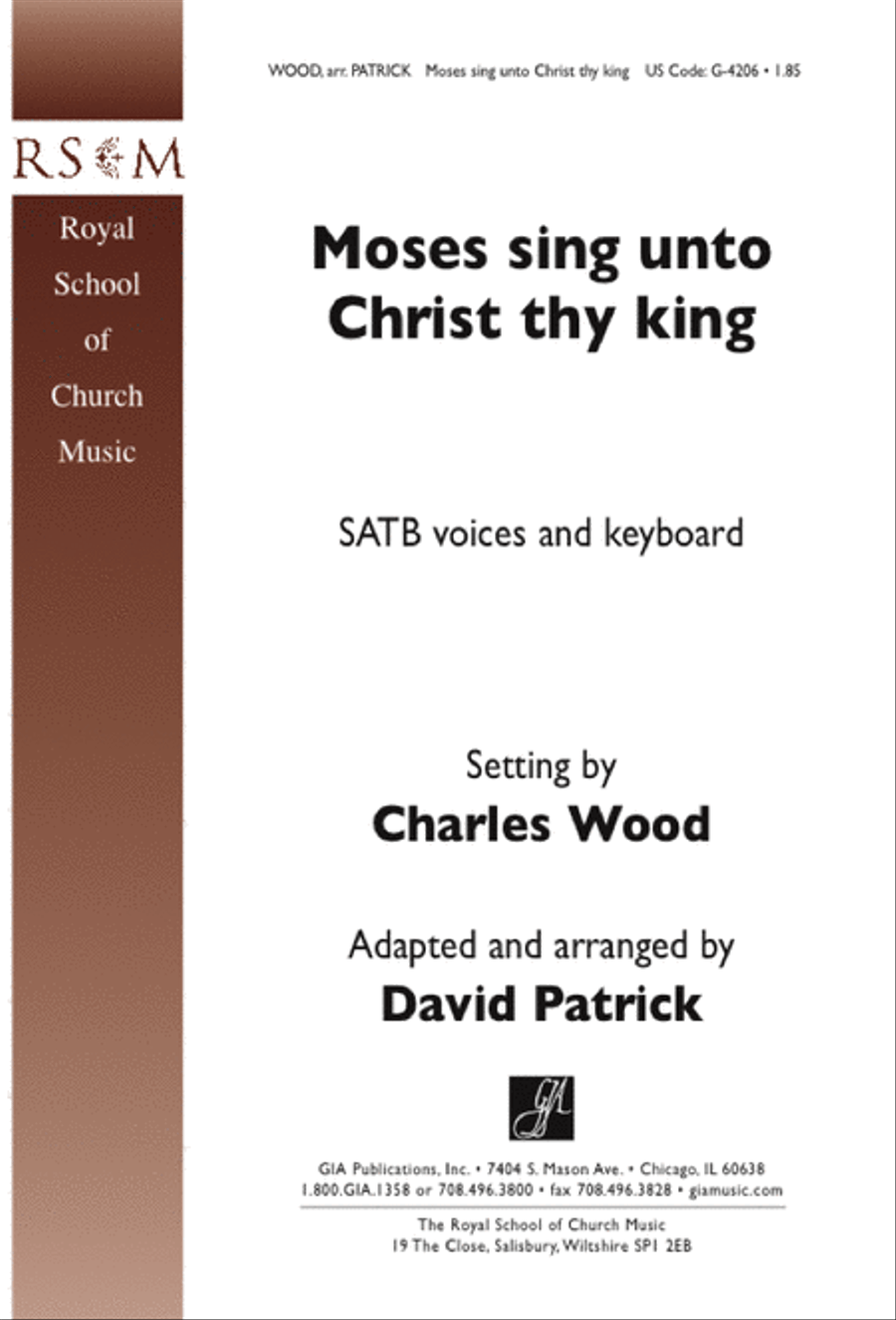 Moses Sing unto Christ the King 4-Part scores gallery preview page 1
