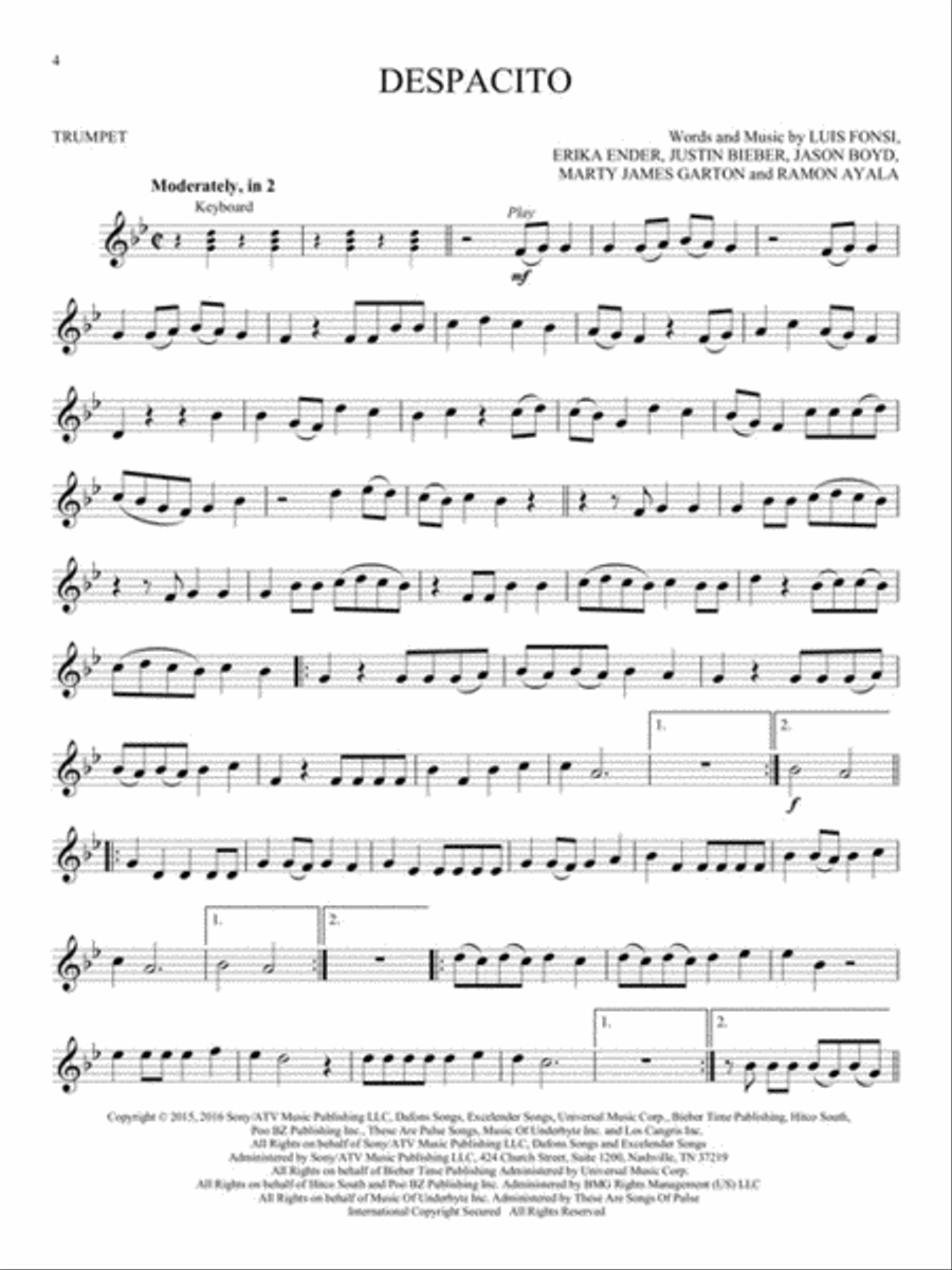 12 Pop Hits 12 Pop Hits Trumpet Solo scores gallery preview page 3