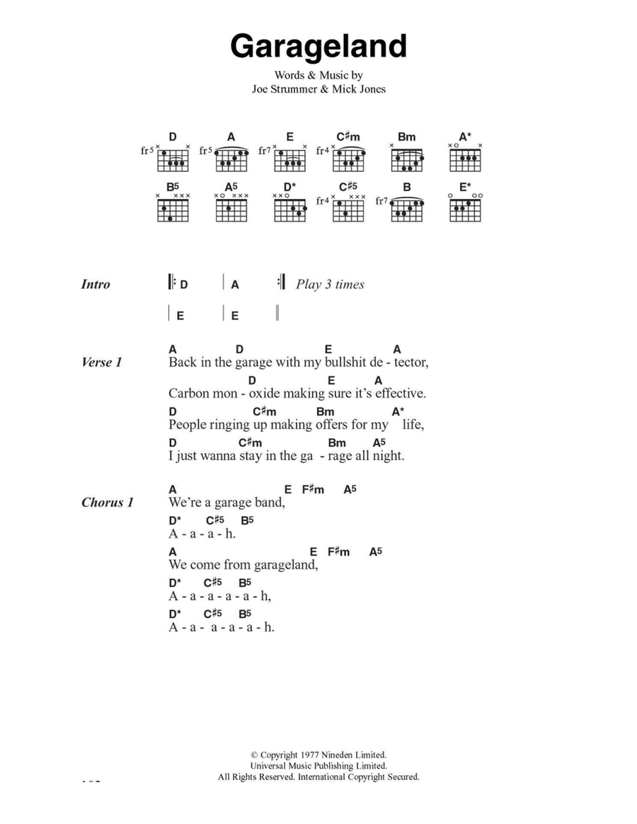 Garageland Electric Guitar scores gallery preview page 1
