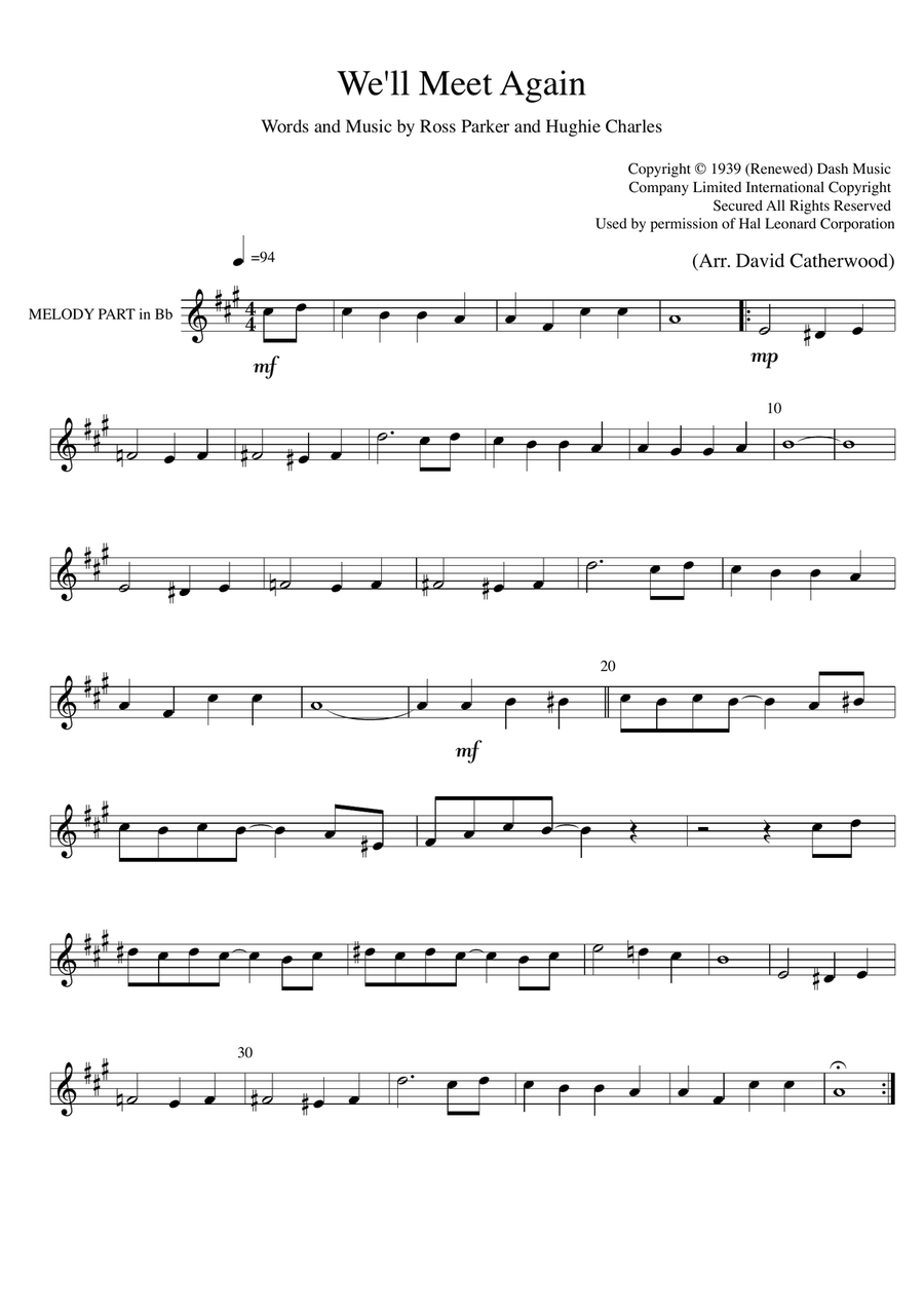 We'll Meet Again Small Ensemble scores gallery preview page 2