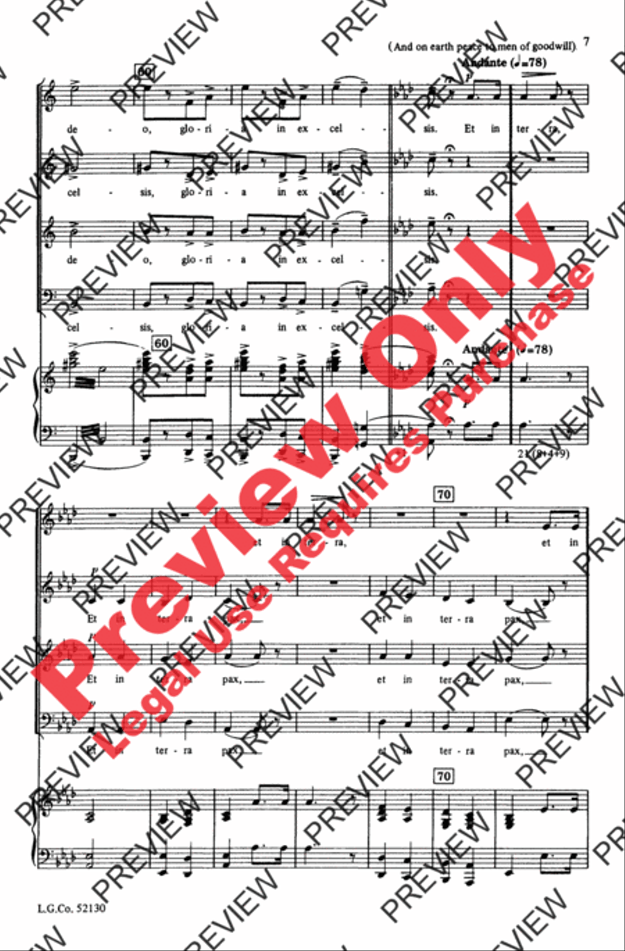 Gloria (from Messa di Gloria) 4-Part scores gallery preview page 8