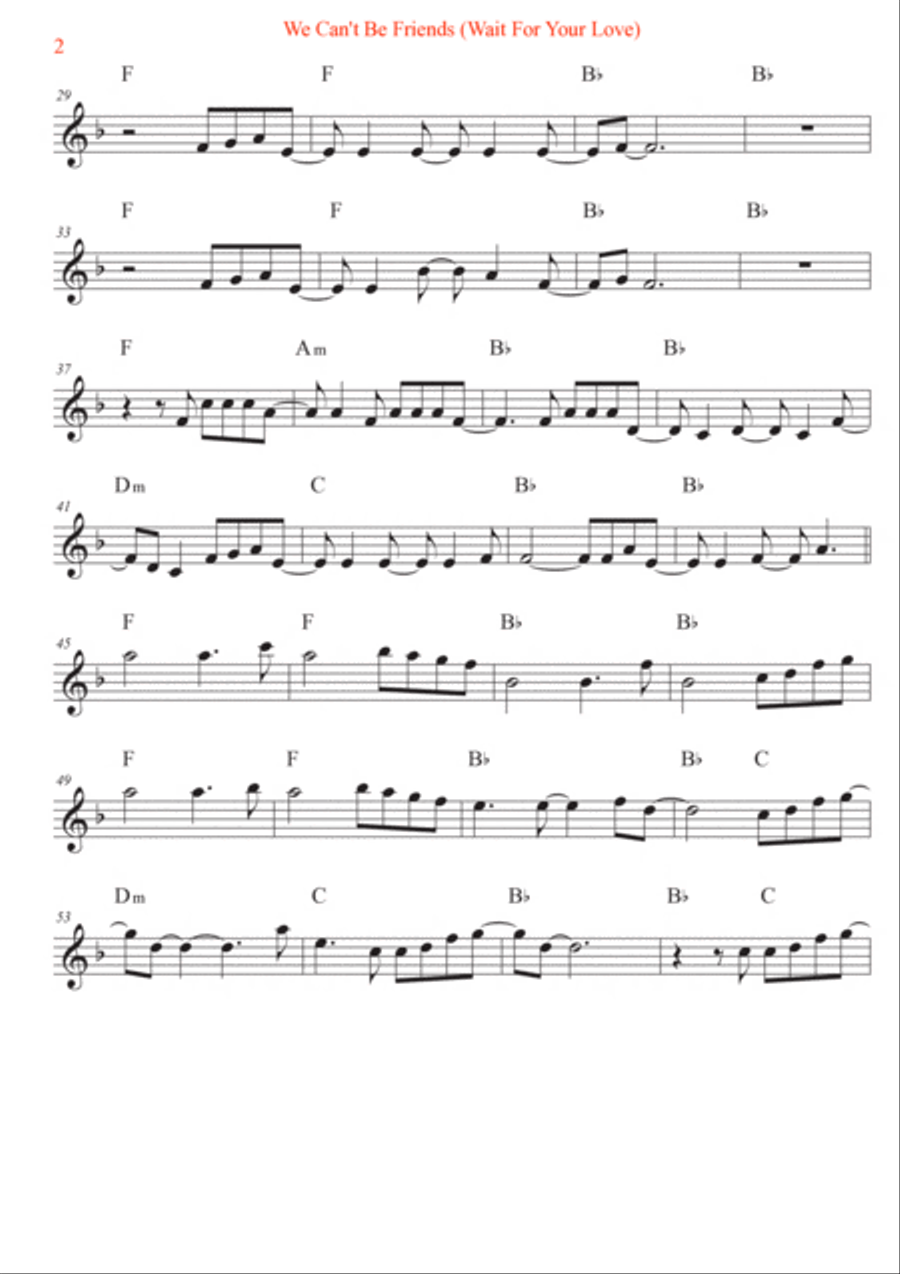 We Can't Be Friends (Wait For Your Love) Flute Solo scores gallery preview page 2